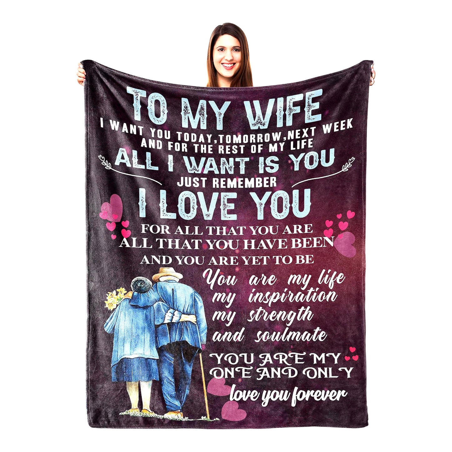 Romantic Embrace: Luxurious Throw Blanket for Wife - Perfect for Mother's Day, Birthday, or Anniversary