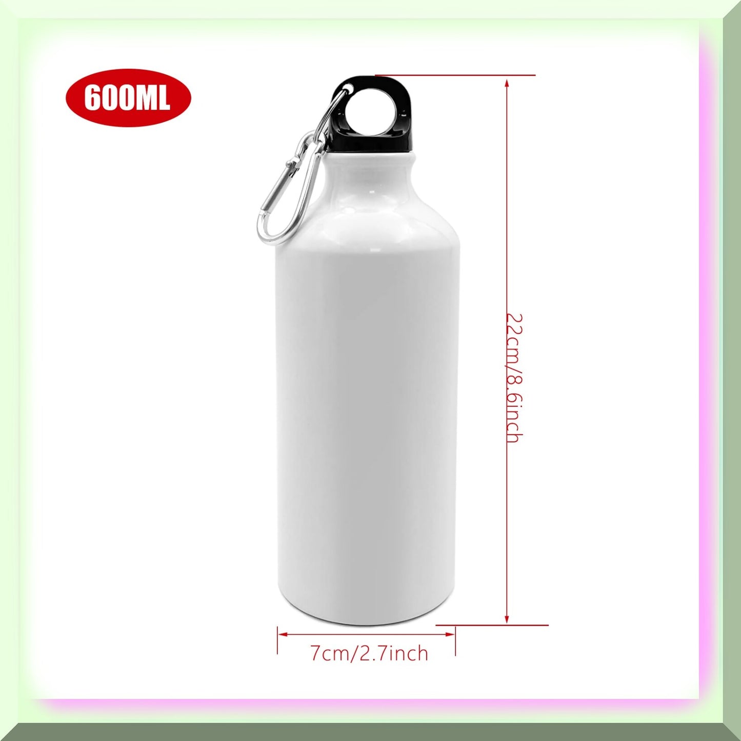 20oz Sublimation Water Bottle, Vibrant Sports Bottle