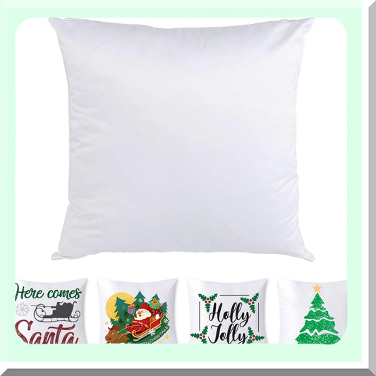 SubliPillow 3D Blank Cushion Cover - 50pcs Carton, White, Concealed Zippers, Heat Press & DTF Printing, Fashionable, US Stock