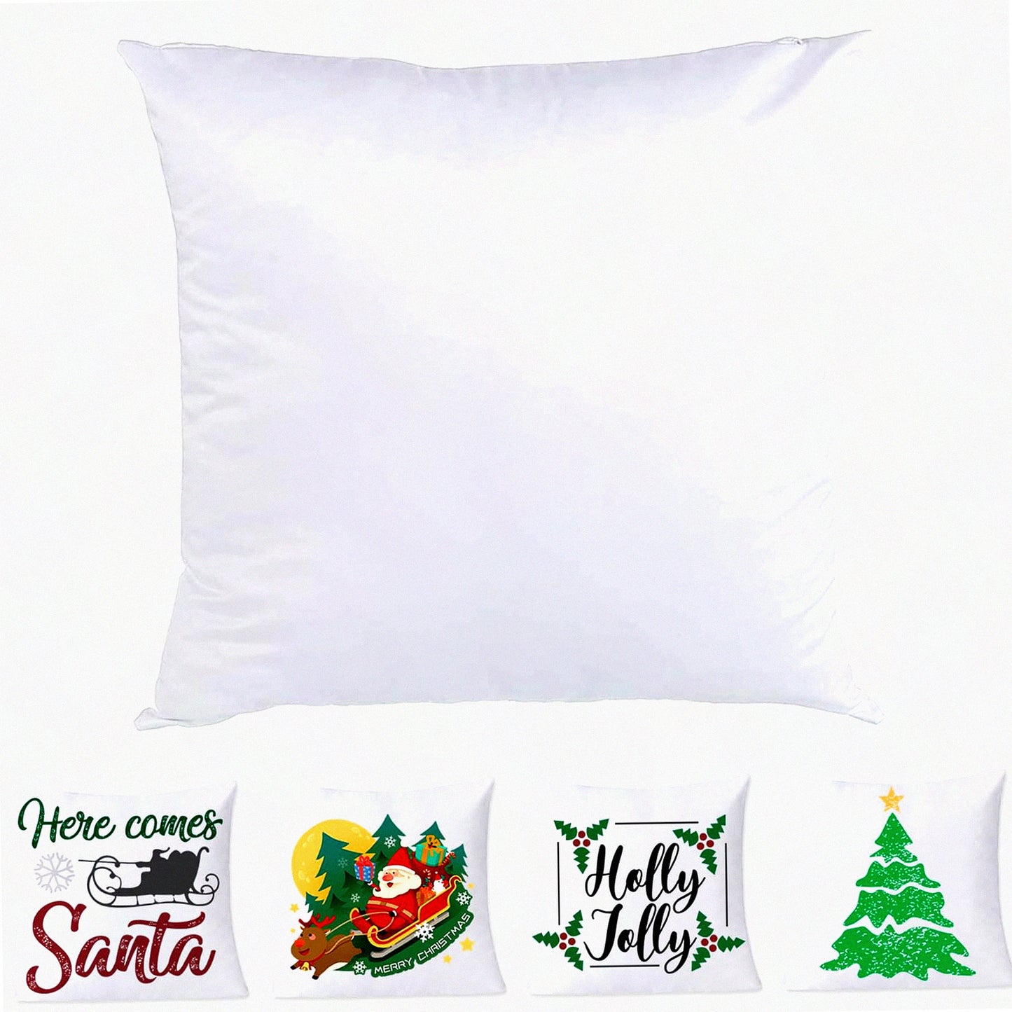 SubliPillow 3D Blank Cushion Cover - 50pcs Carton, White, Concealed Zippers, Heat Press & DTF Printing, Fashionable, US Stock