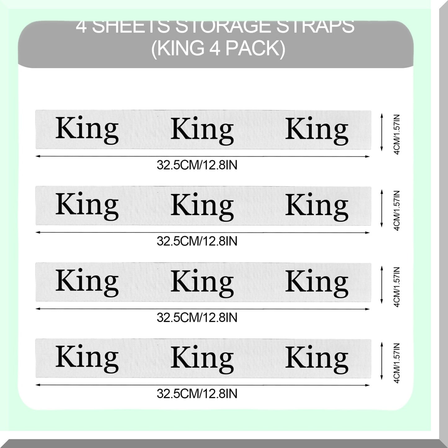 SheetSecure Bed Bands - Elastic Bed Sheet Straps for Organizing Closet Wardrobe Storage. Keep Sheet Sets, Pillowcases, and Bedding in Place in Bedroom, Laundry, or Dormitory. Set of 4.