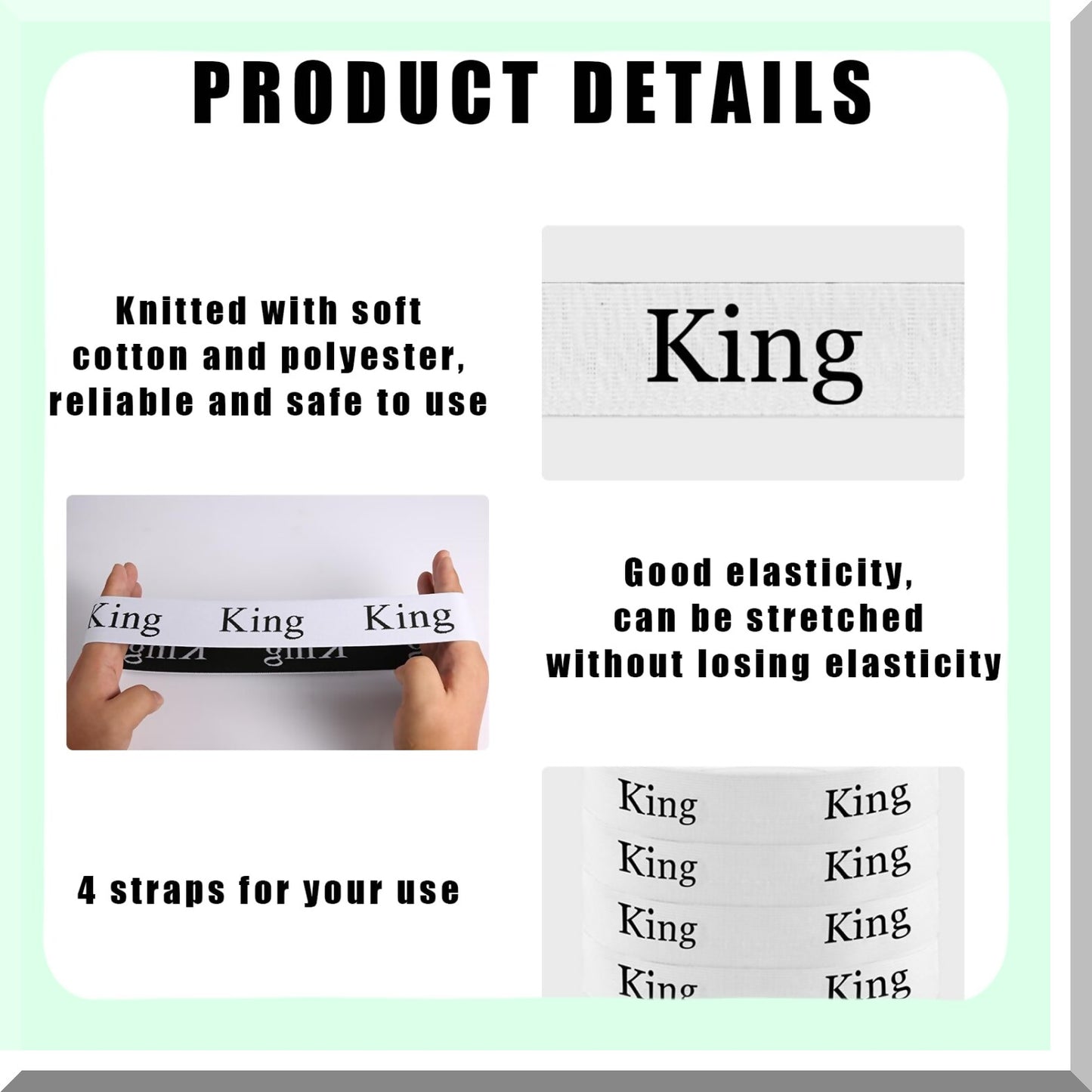 SheetSecure Bed Bands - Elastic Bed Sheet Straps for Organizing Closet Wardrobe Storage. Keep Sheet Sets, Pillowcases, and Bedding in Place in Bedroom, Laundry, or Dormitory. Set of 4.