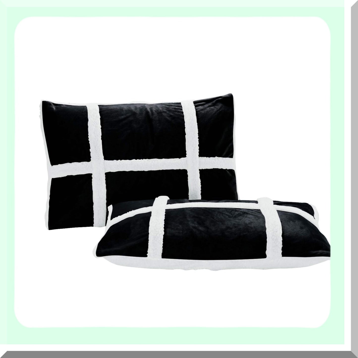 Luxury Sherpa Stripe Comforter Set - Premium Micro-Suede Reversible 3-Piece Bedding Set, California King Size - Black Down Alternative Cozy Bedding