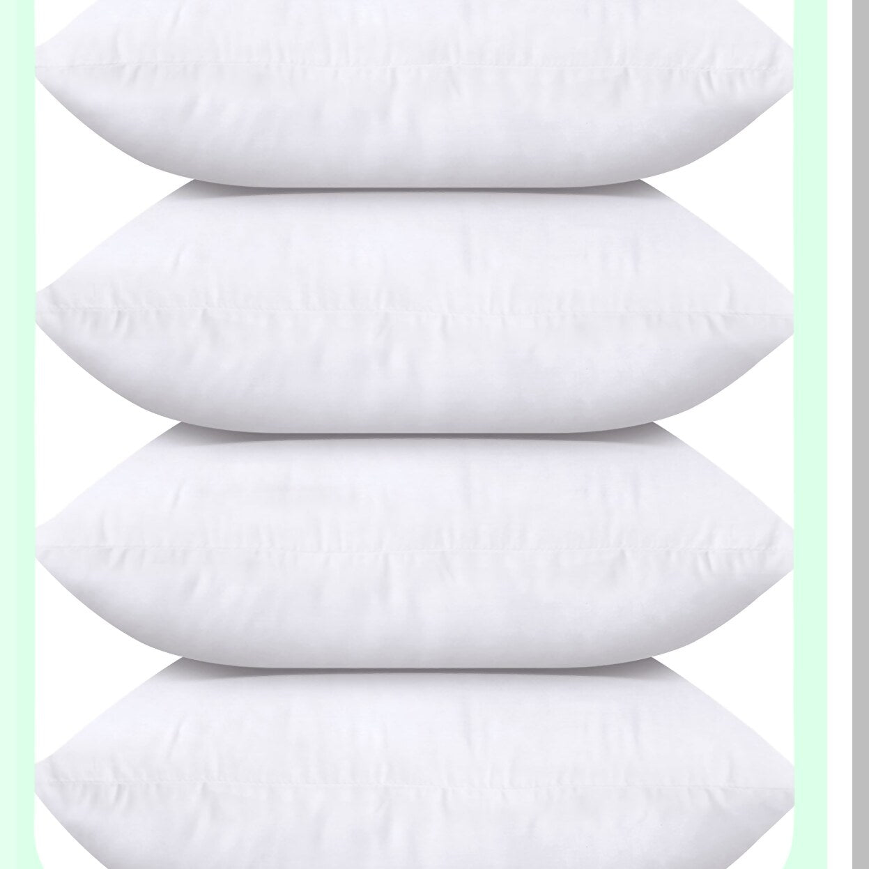 White Bliss Decorative Pillow Set - 20x20 Inch Sofa & Bed Pillows (Pack of 4) - Couch Throw Pillow Stuffers - Home Decor Accent Pillows