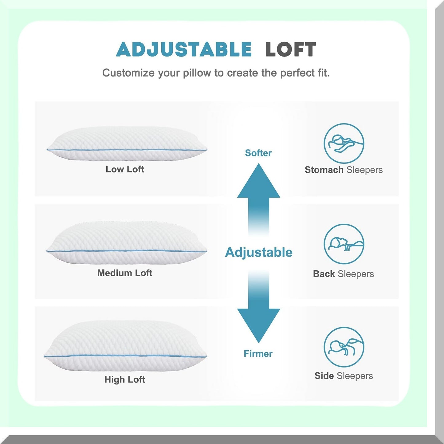 CoolDream Memory Foam Pillows - Queen Size 2 Pack, Hotel Luxury Cooling Gel Bed Pillows for Side and Back Sleepers, Adjustable Loft 20 x 30 Inches