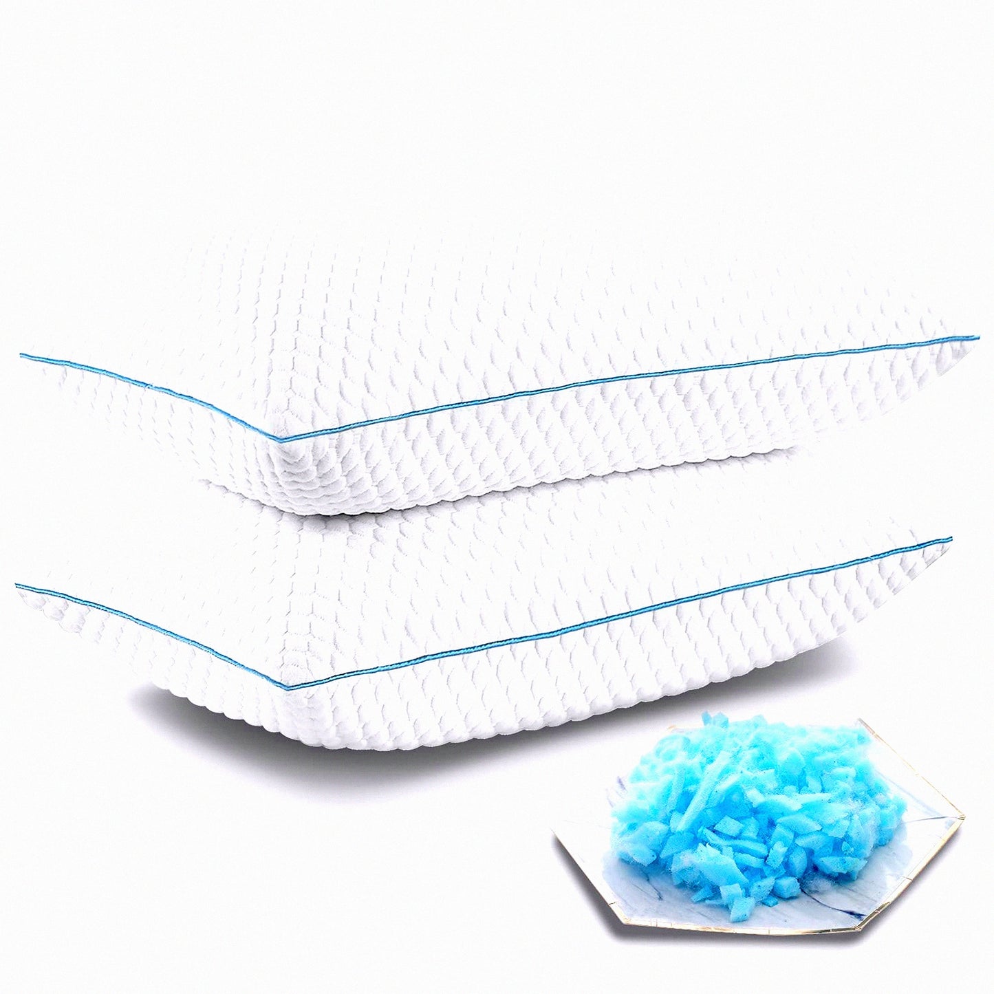 CoolDream Memory Foam Pillows - Queen Size 2 Pack, Hotel Luxury Cooling Gel Bed Pillows for Side and Back Sleepers, Adjustable Loft 20 x 30 Inches