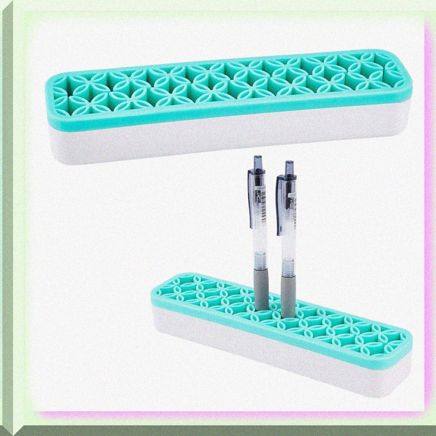 Silicone Makeup Brush Holder Green 8.3 Inches