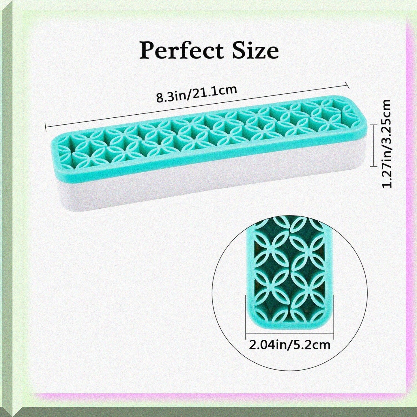 Silicone Makeup Brush Holder Green 8.3 Inches