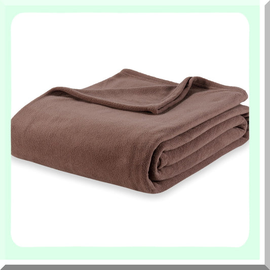 CozyCloud Microfleece Throw - Lightweight, Soft & Breathable Plush Blanket for Travel, Bed & Couch, 50x60 Inches, Taupe