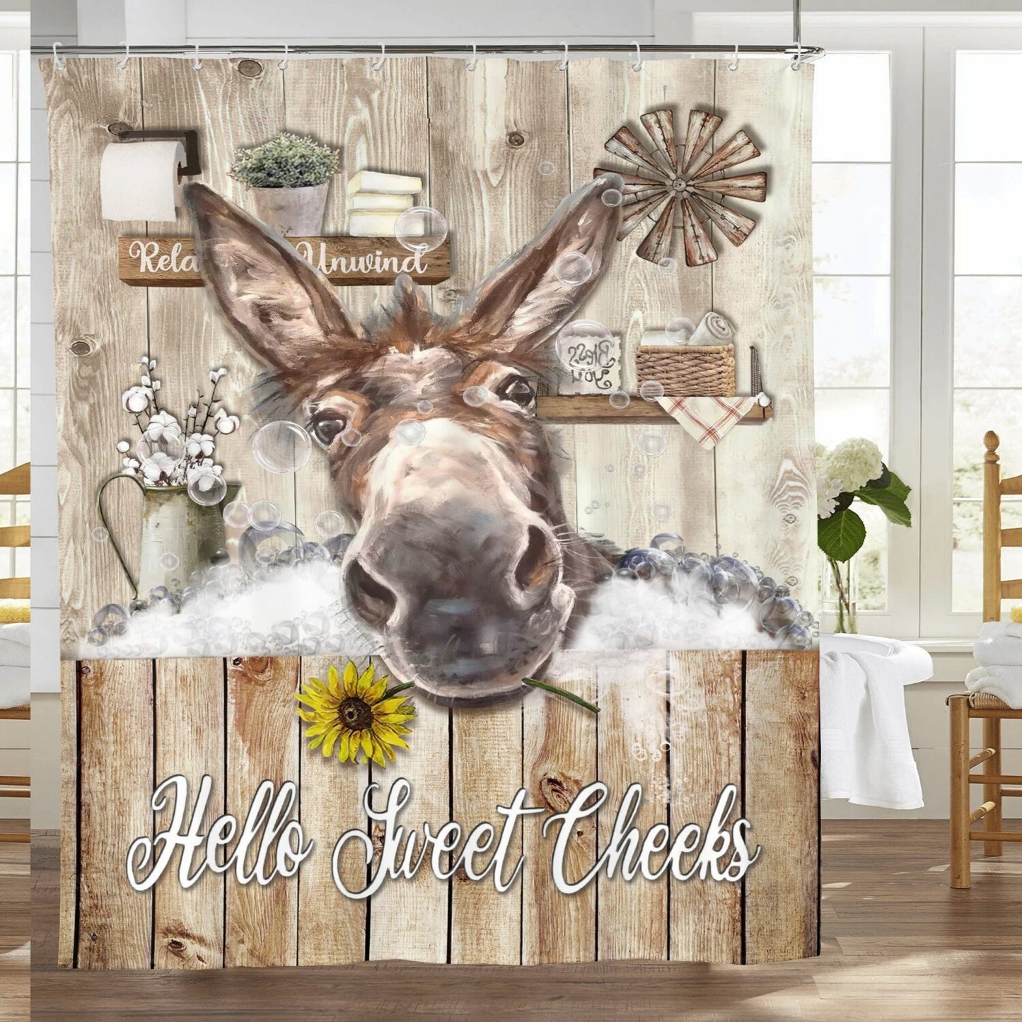 Funny Donkey Shower Curtain 60x72 Waterproof Fabric