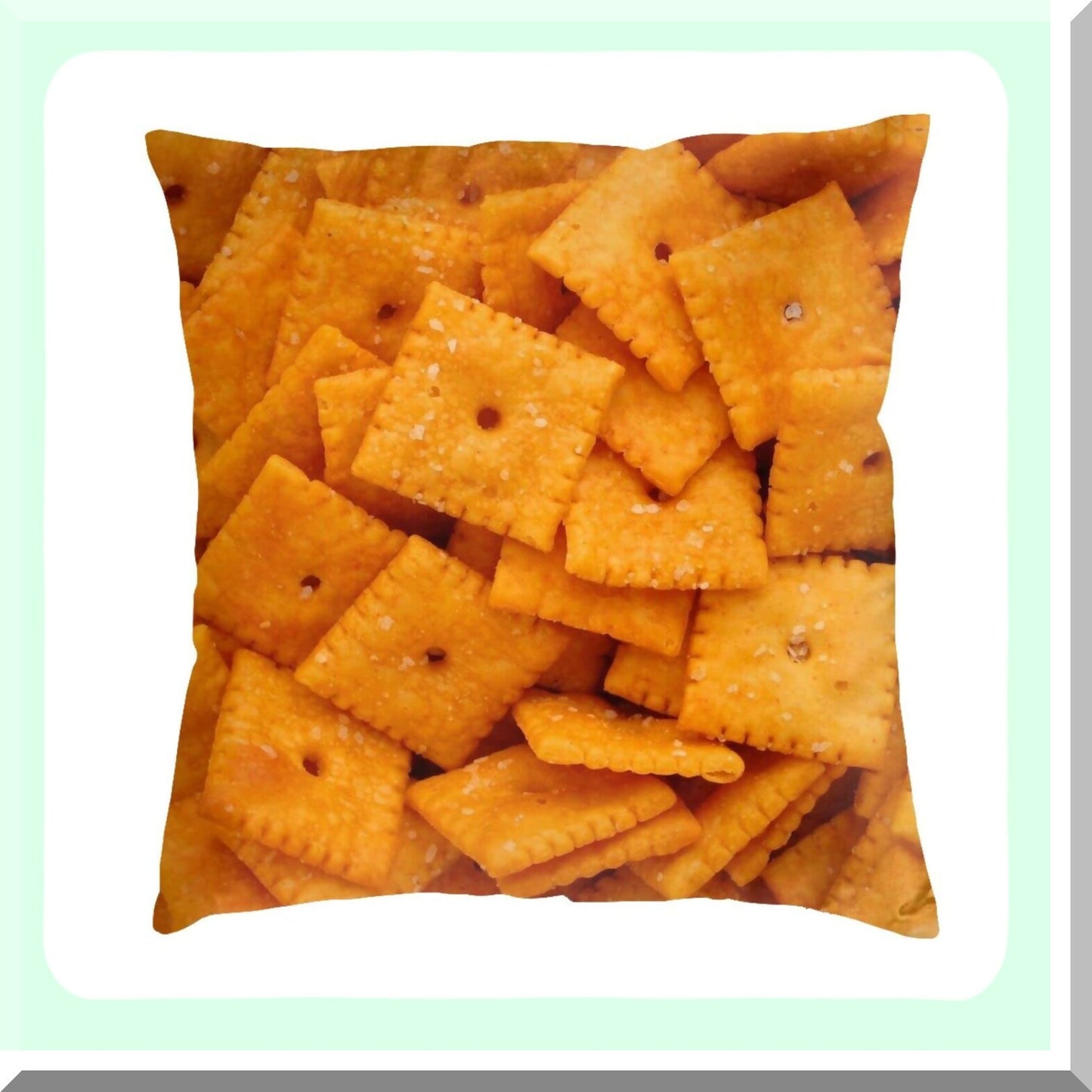 Cheese Cracker 3D Funny Food Decorative Throw Pillow - Realistic Velvet Cushion Cover for Home Decor - Creative Gift for Living Room, Bed, Couch, Car