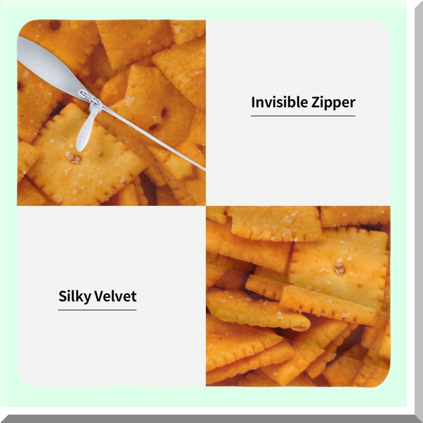 Cheese Cracker 3D Funny Food Decorative Throw Pillow - Realistic Velvet Cushion Cover for Home Decor - Creative Gift for Living Room, Bed, Couch, Car