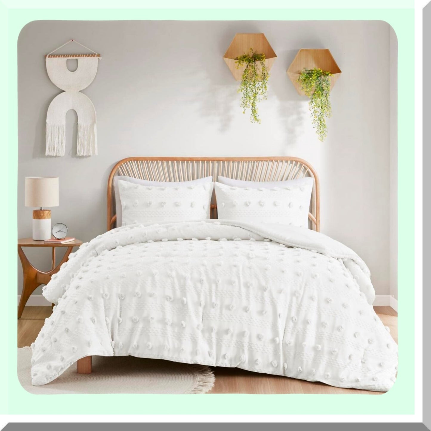 Ivory Pompom Jacquard Comforter Set - Twin XL - Lightweight Fluffy Bedding with Sham - All Seasons Chic Twin Comforter Set - Lucy Collection