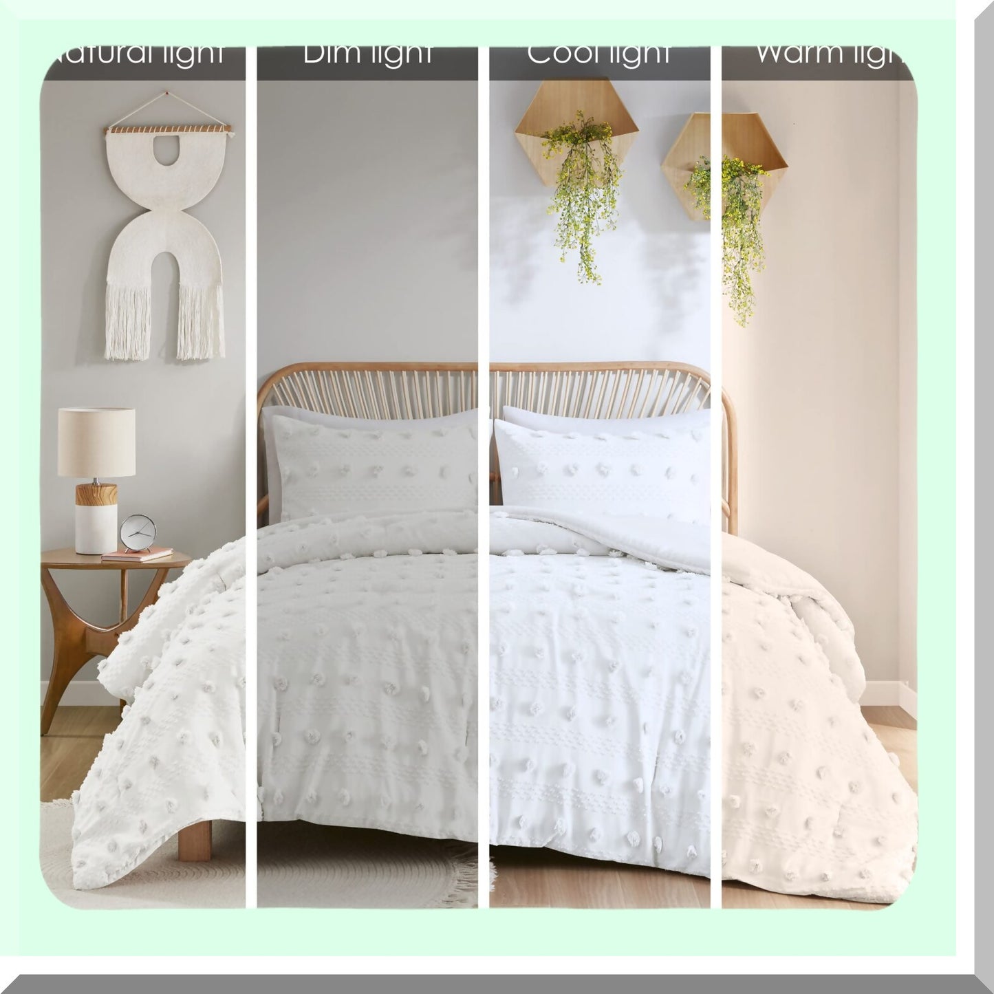 Ivory Pompom Jacquard Comforter Set - Twin XL - Lightweight Fluffy Bedding with Sham - All Seasons Chic Twin Comforter Set - Lucy Collection