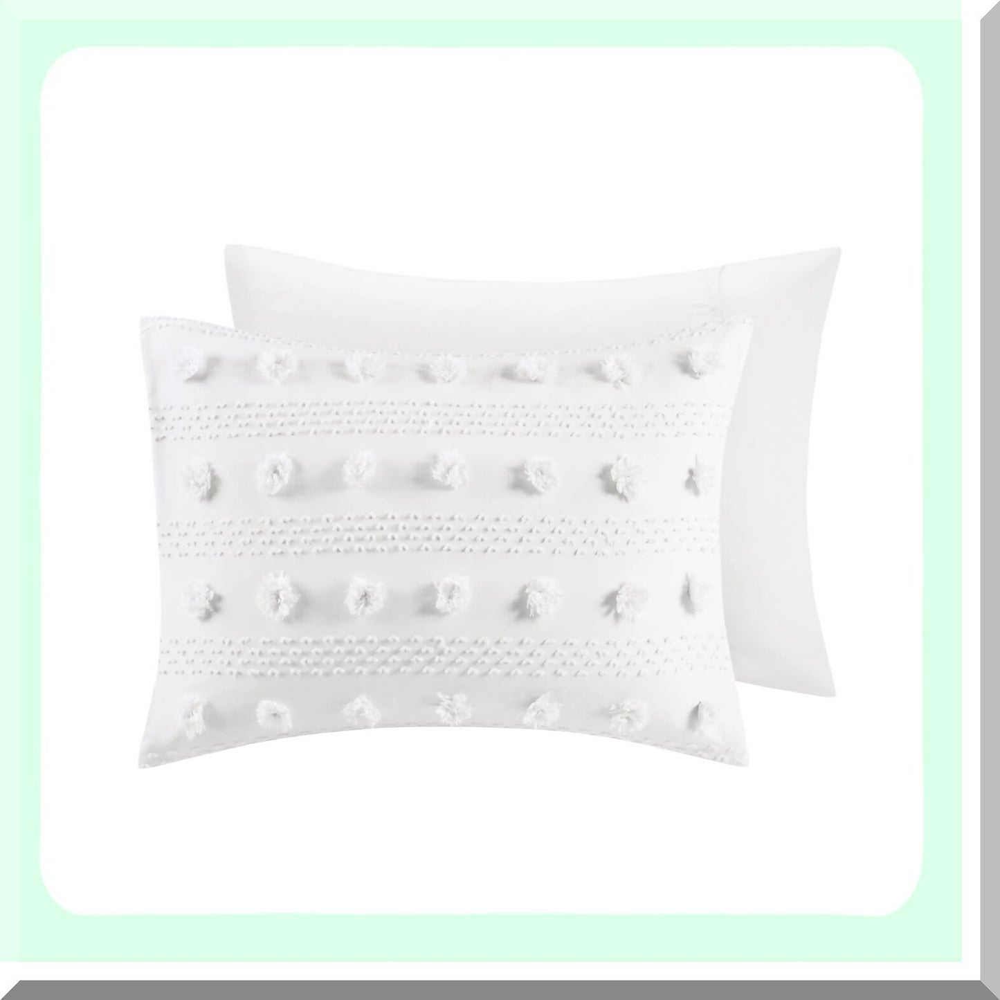 Ivory Pompom Jacquard Comforter Set - Twin XL - Lightweight Fluffy Bedding with Sham - All Seasons Chic Twin Comforter Set - Lucy Collection