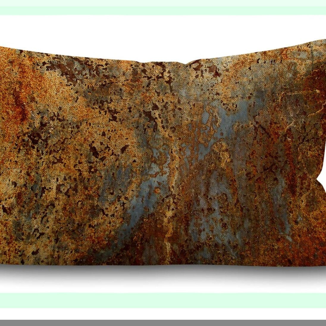 Rustic Steel Print Lumbar Pillowcase - Brown Decorative Cushion Cover for 12"x20" Throw Pillows - Colorful Metal Structure Design - Two Sides Print Cotton Linen Case