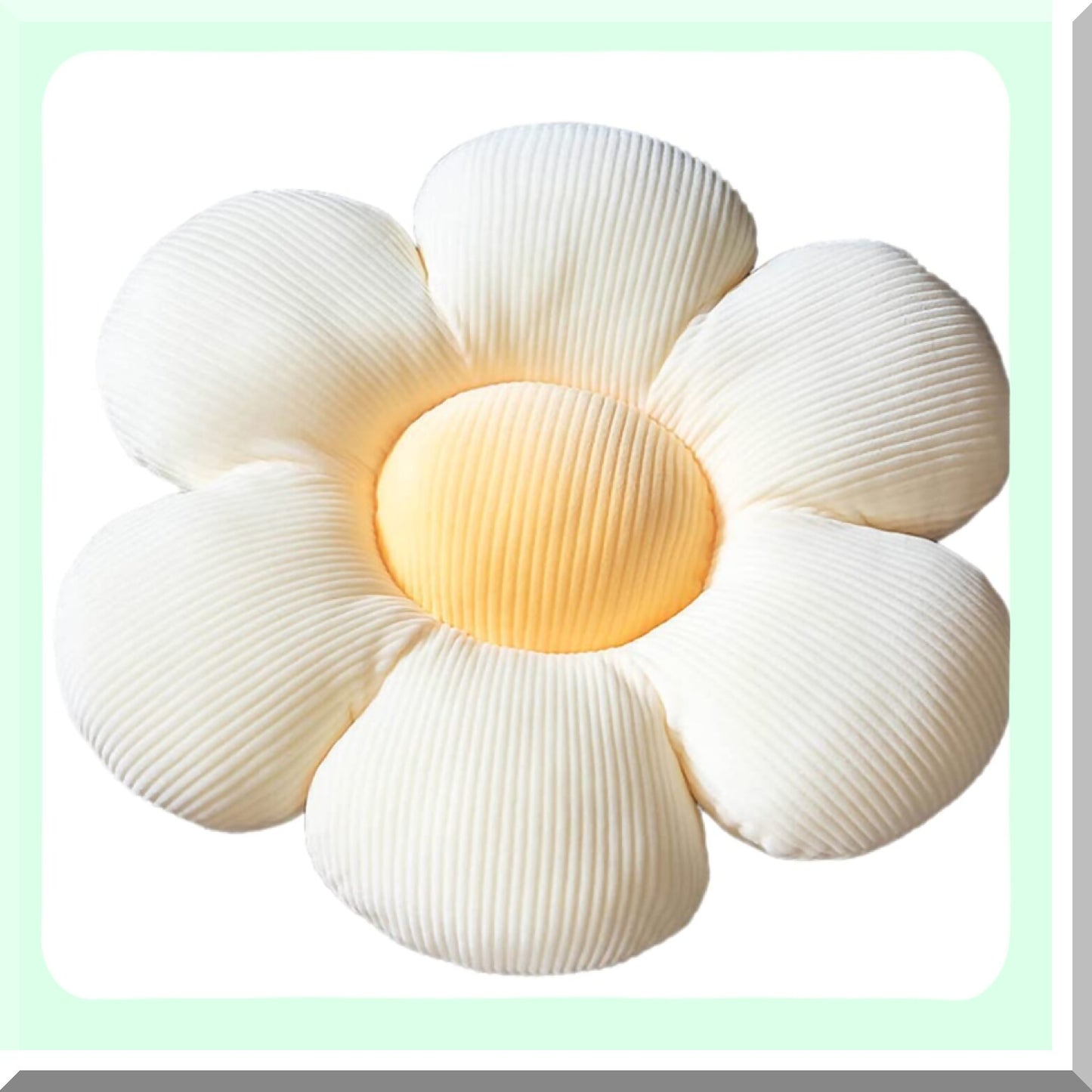 Floral Comfort Cushion - Flower Shaped Throw Pillow for Office, Car, and Living Room Decor - Butt Cushion for Sofa and Tatami - Cream, 14.9inch