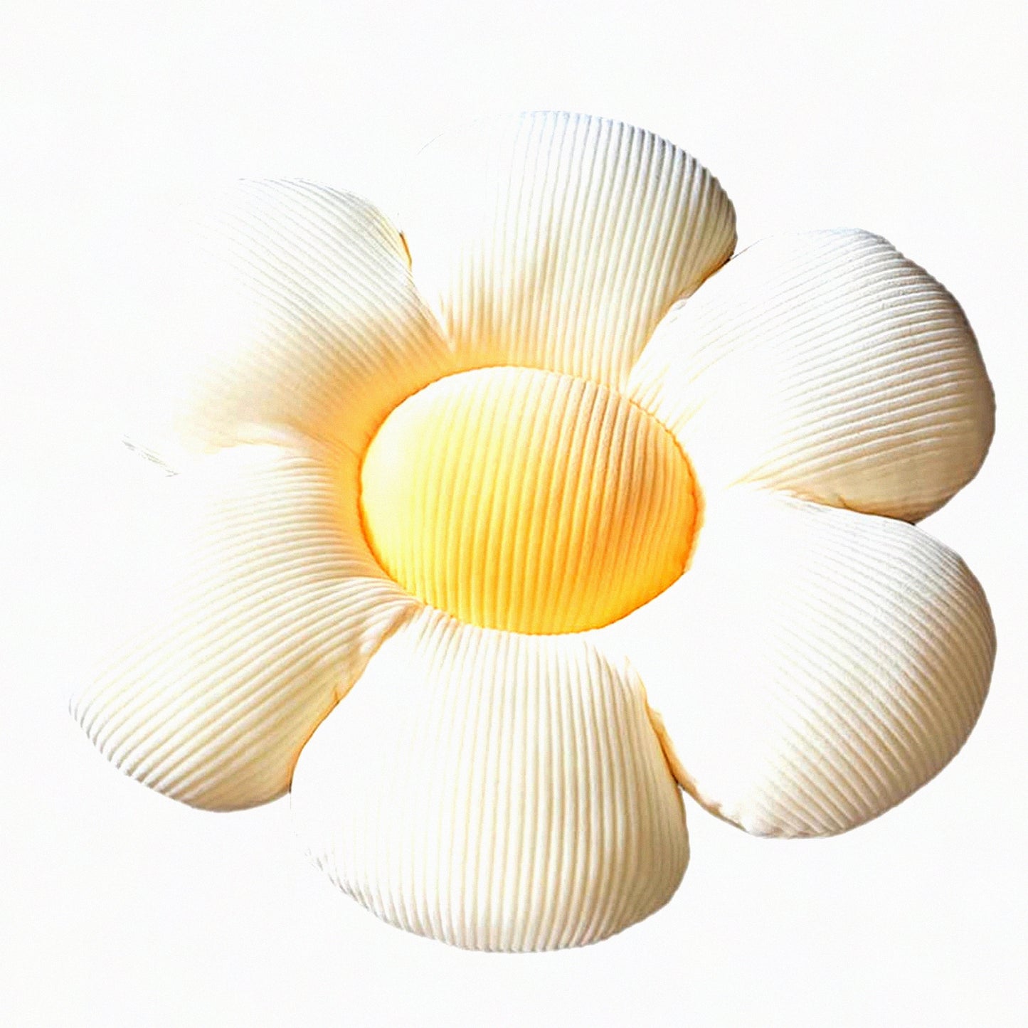 Floral Comfort Cushion - Flower Shaped Throw Pillow for Office, Car, and Living Room Decor - Butt Cushion for Sofa and Tatami - Cream, 14.9inch