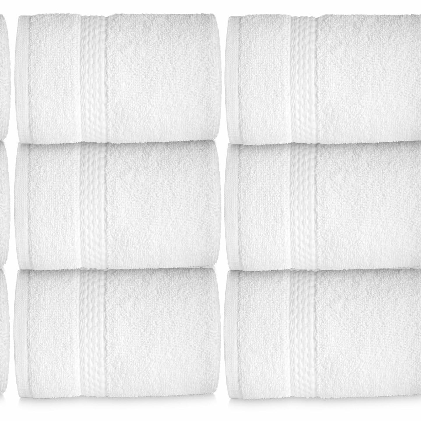 6 Pack White Cotton Hand Towels 16x30