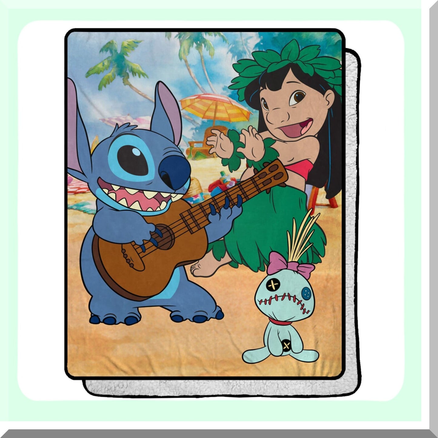 Tropical Paradise Lilo & Stitch Silk Touch Sherpa Throw Blanket, 40" x 50"