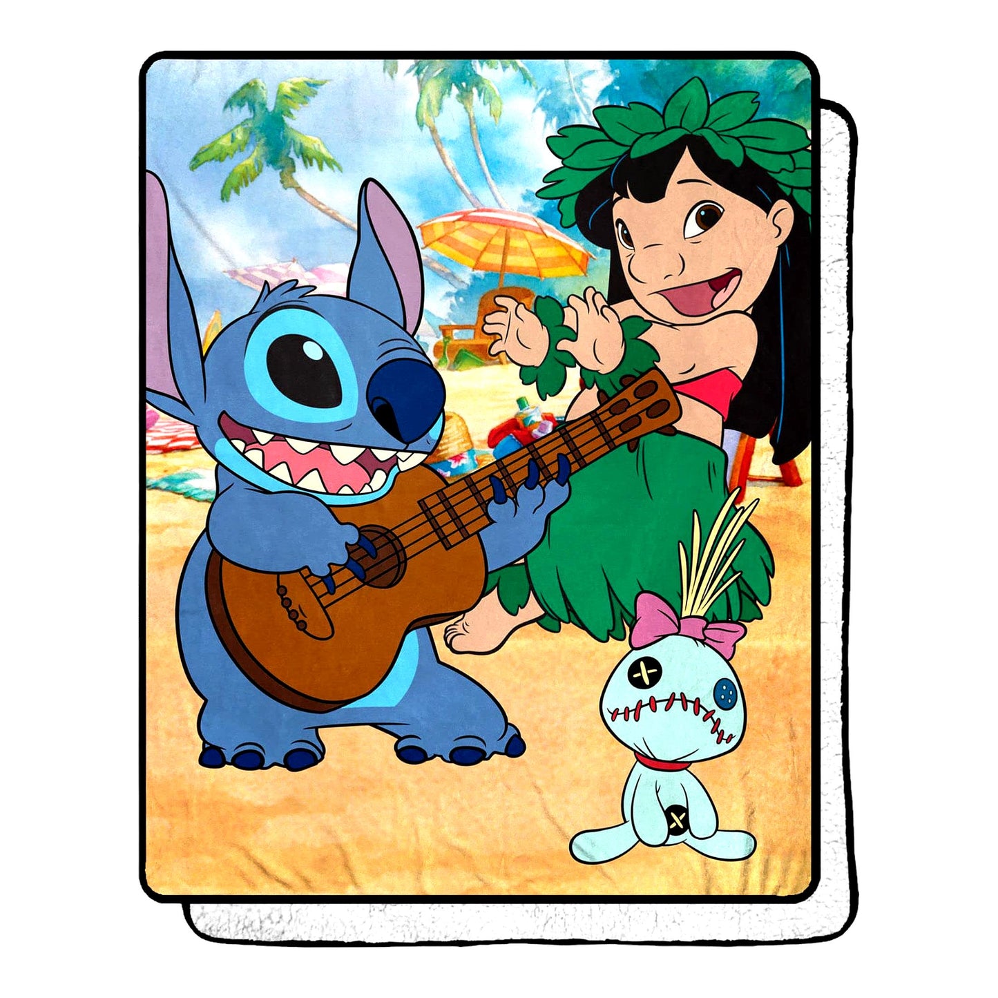 Tropical Paradise Lilo & Stitch Silk Touch Sherpa Throw Blanket, 40" x 50"