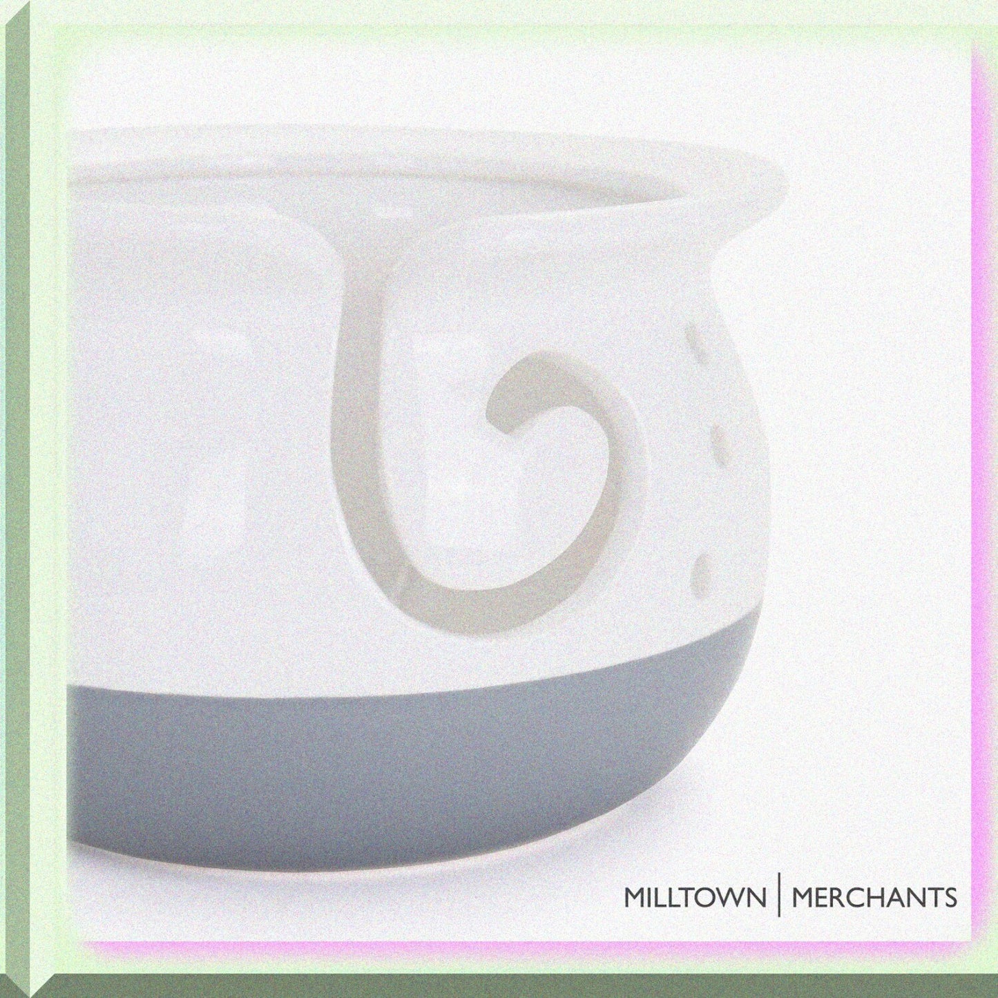 White Ceramic Yarn Bowl for Knitting and Crochet