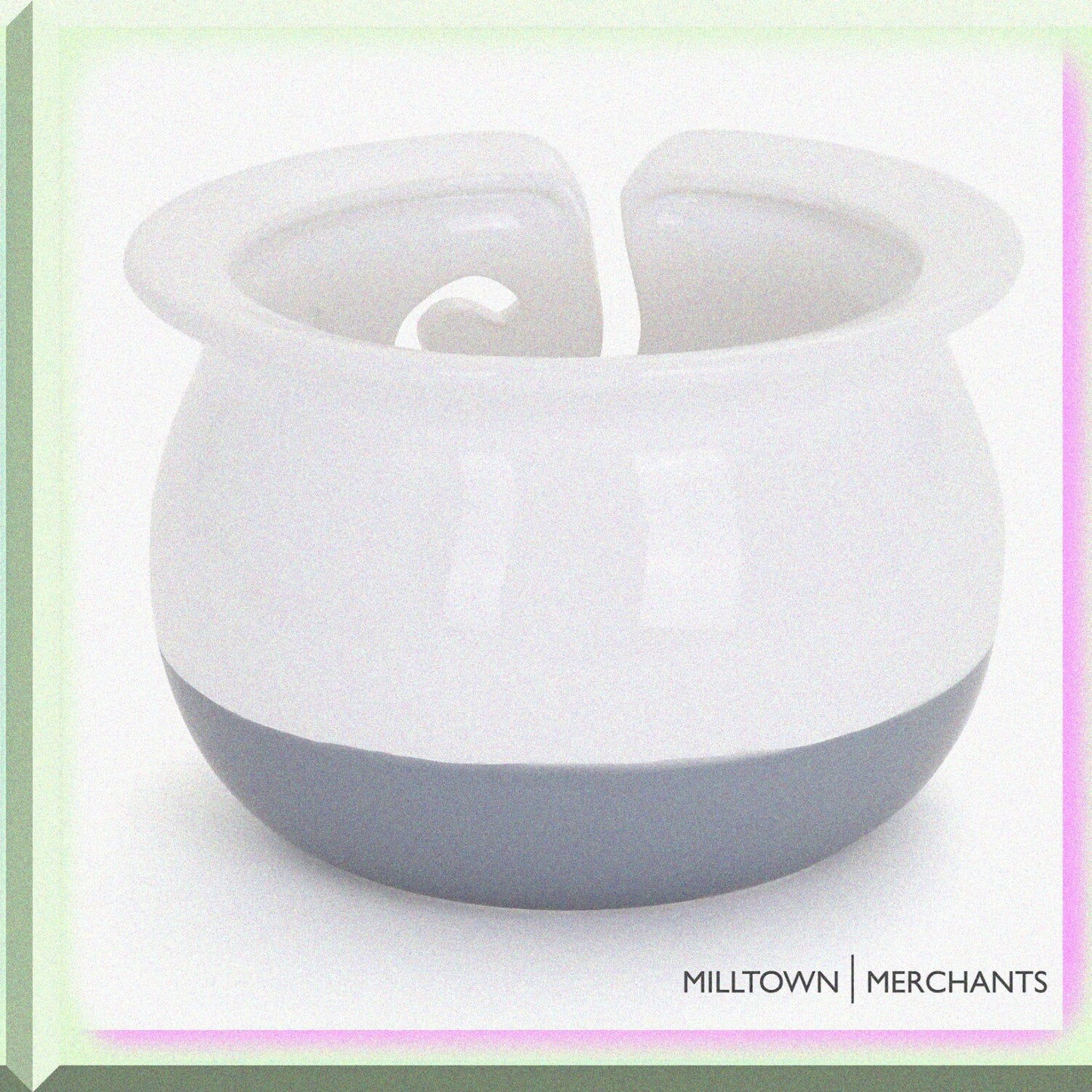 White Ceramic Yarn Bowl for Knitting and Crochet