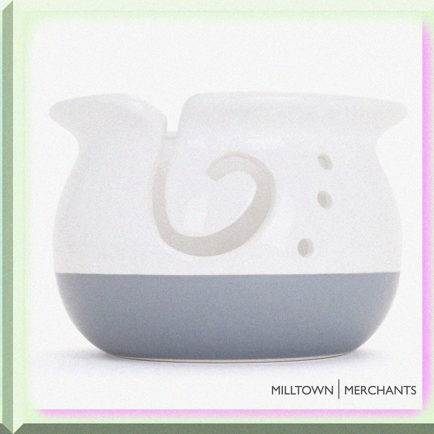 White Ceramic Yarn Bowl for Knitting and Crochet