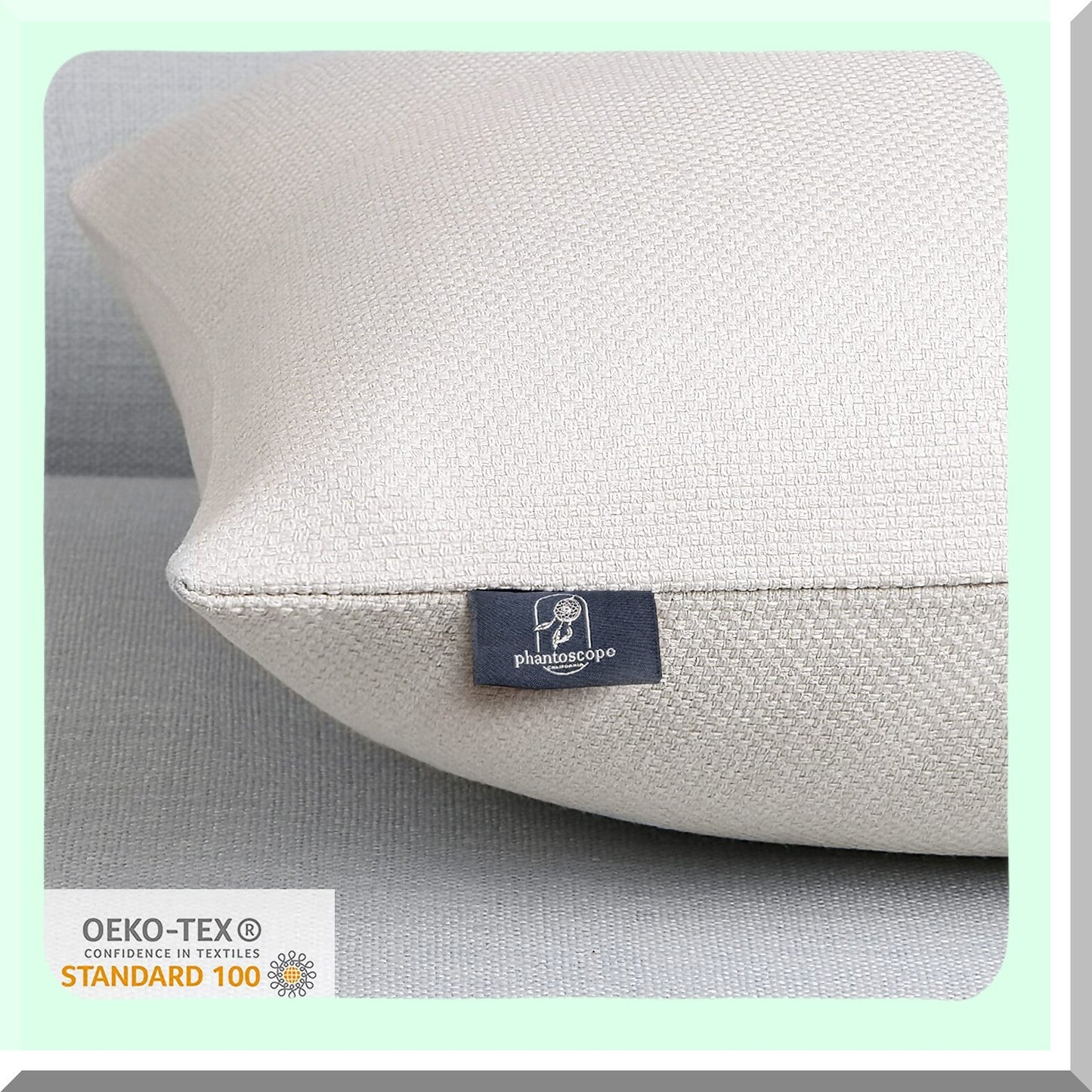 Vintage Linen Triple Button Farmhouse Pillow Covers - Off White Decorative Cushion Cases for Couch, Bed, Chair - 26x26 inches Pack of 2