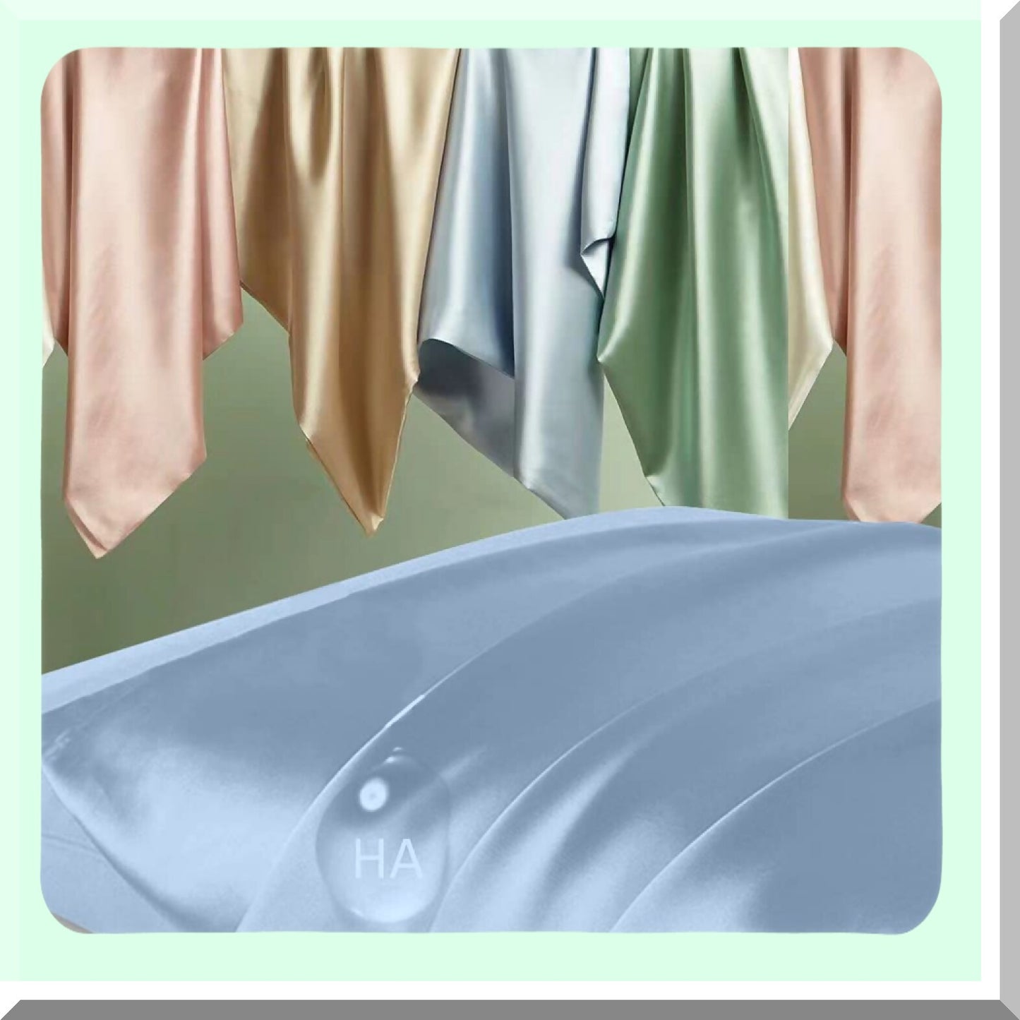 Silk Beauty Dream Pillowcase Set - 2 Pack Standard Mulberry Silk Pillow Cases for Women, Anti Acne, Health, Beauty Sleep, Natural Silk, Zipper Closure - Haze Blue Gift Set