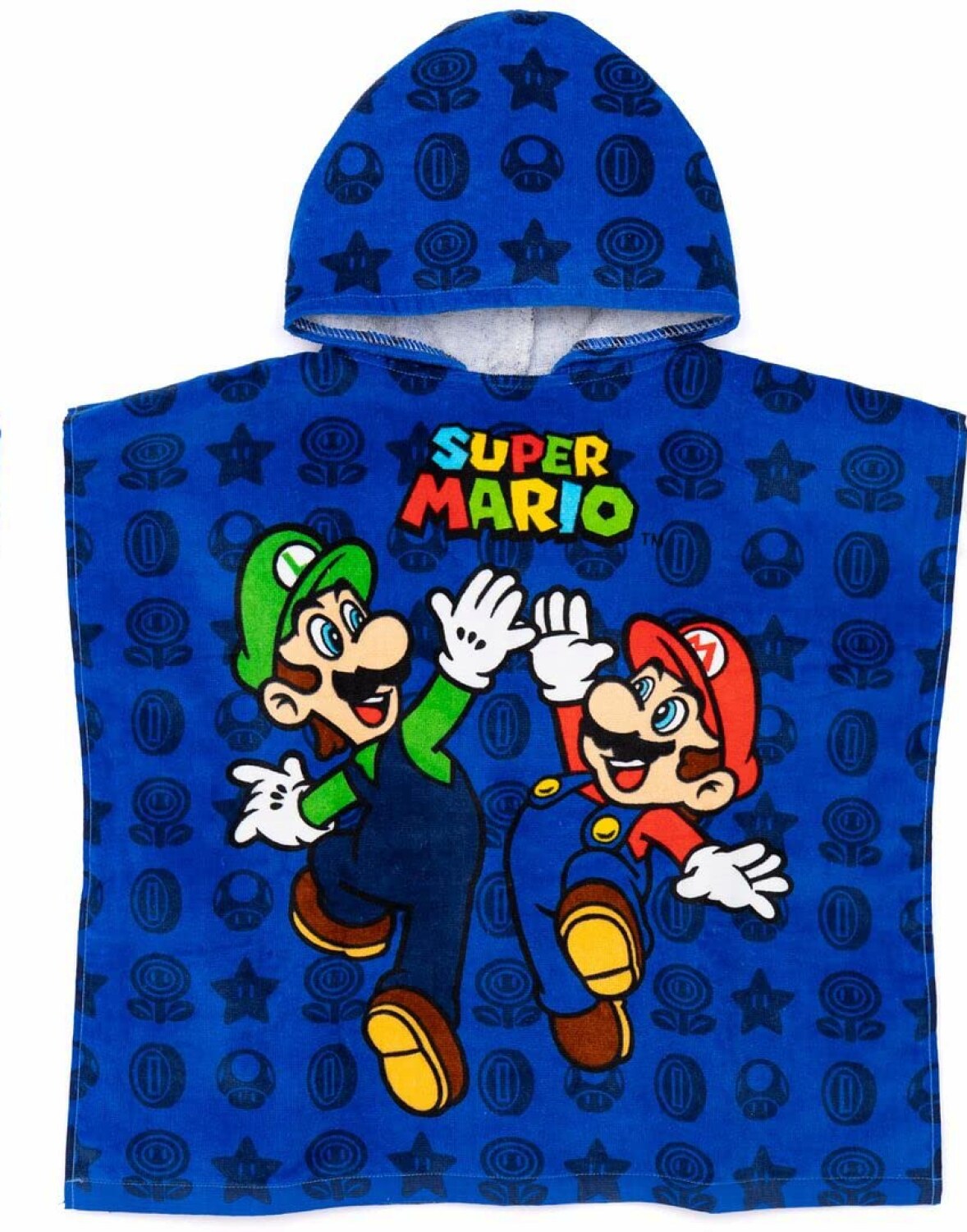 Kids Blue Game Characters Towel Poncho