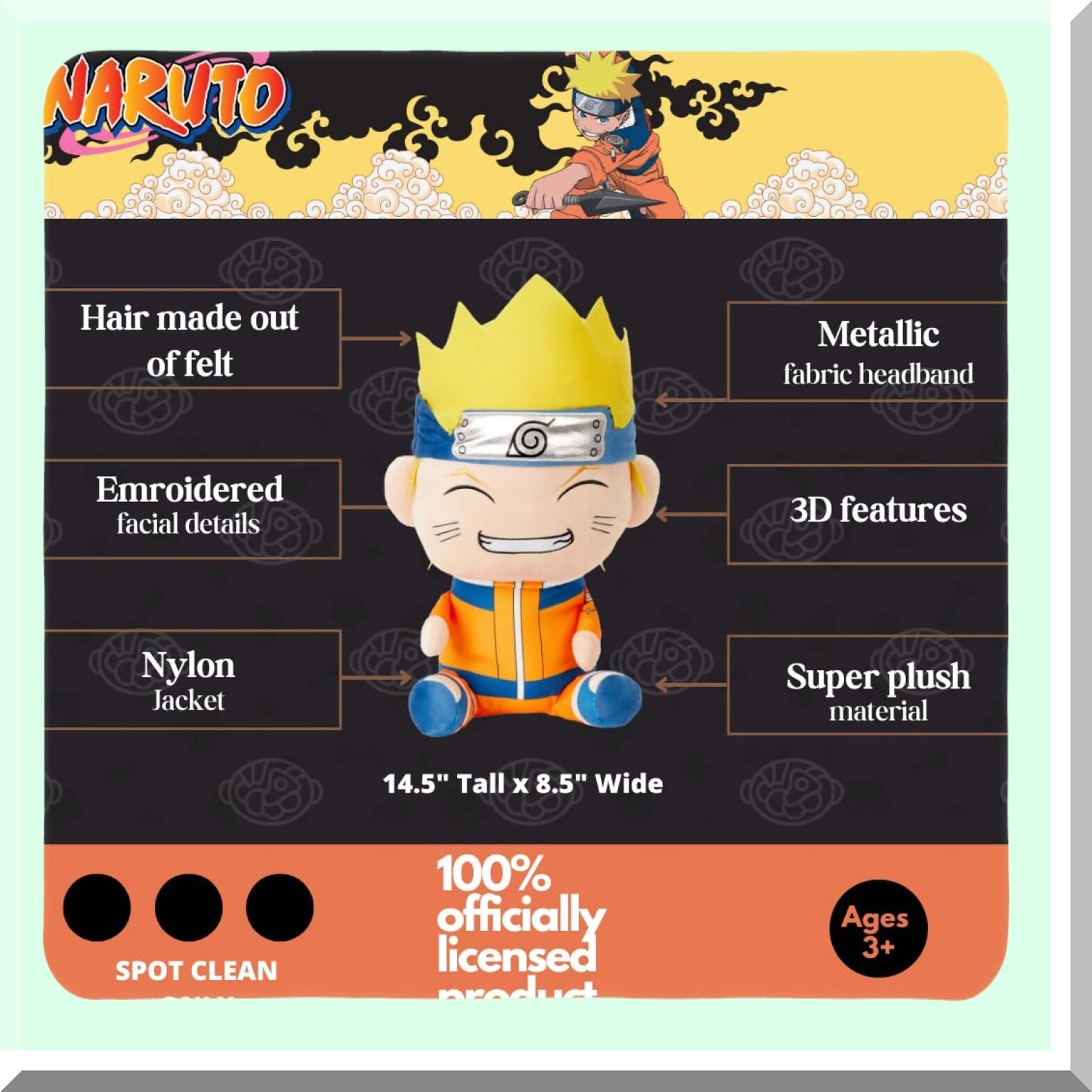 Ninja Dreams Plush Cuddle Pillow Buddy - Super Soft Kids Bedding, Naruto Anime Theme, Officially Licensed, One Size - Perfect for Little Ninjas!