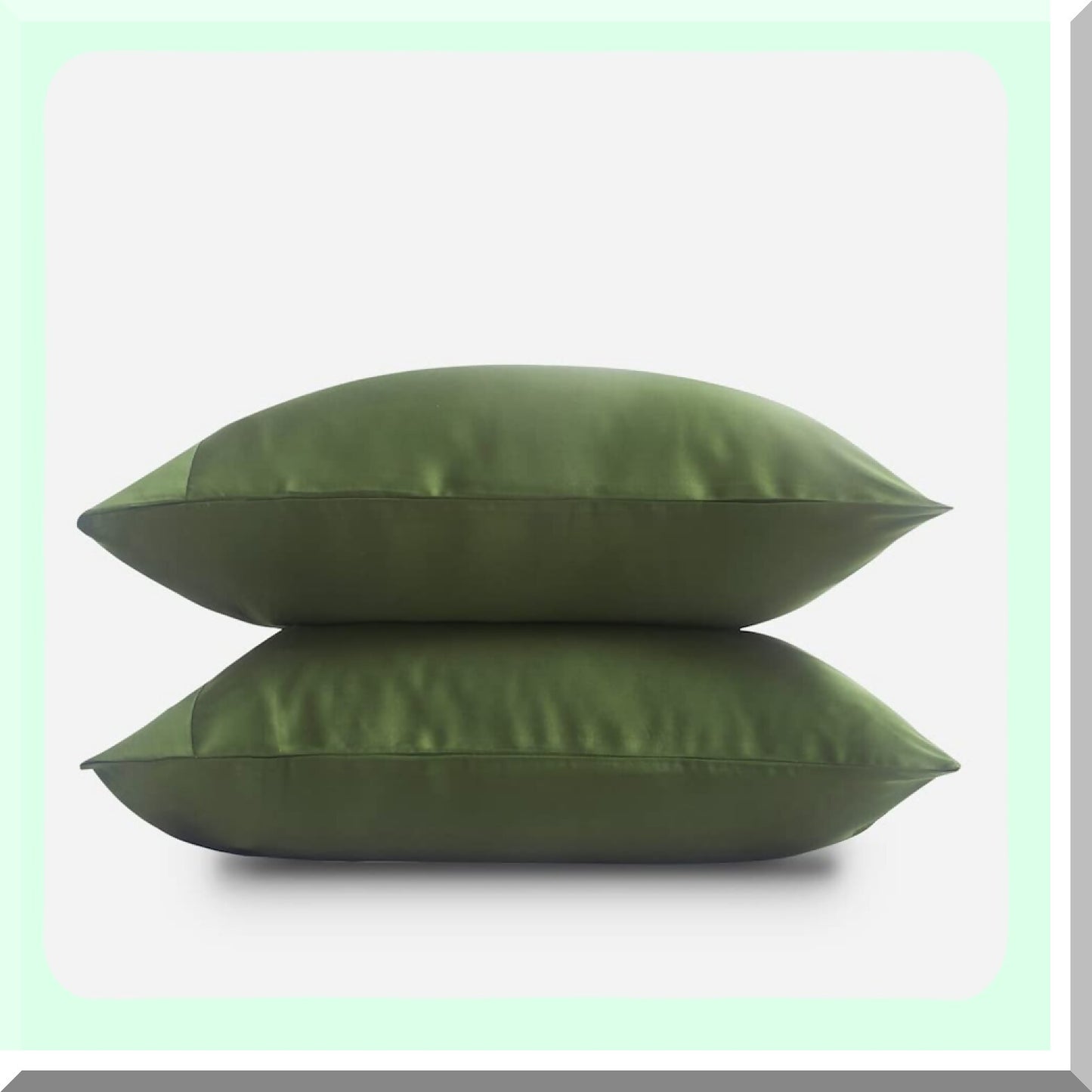 CoolBamboo Silky Pillowcase Set - Buttery Soft & Cooling for Hot Sleepers - Breathable & Oeko-TEX Certified - High GSM - 16" Deep Pockets - Forest Green