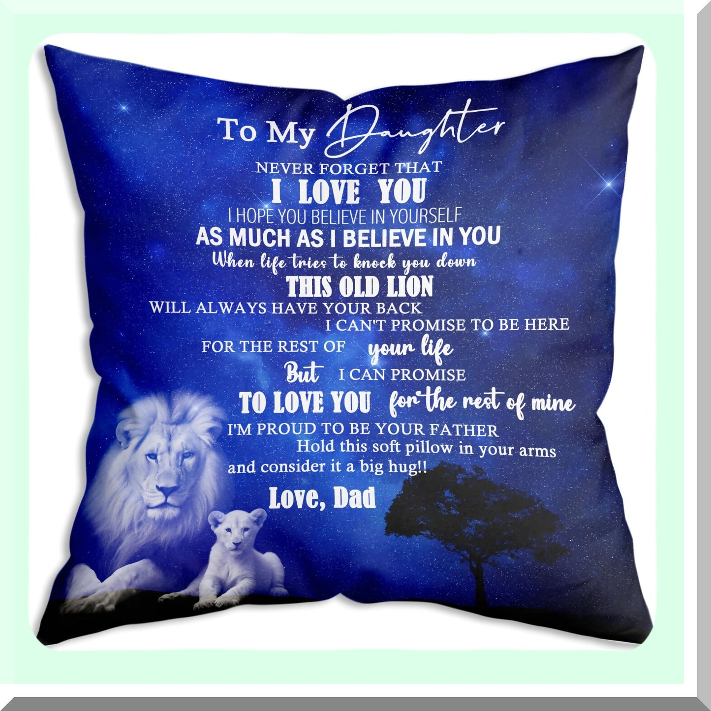 Dad's Love Flannel Pillowcase - Daughter Birthday Gift - Soft Throw Pillow Cover - Daughter Gifts from Dad - Sentimental Daughter Keepsake