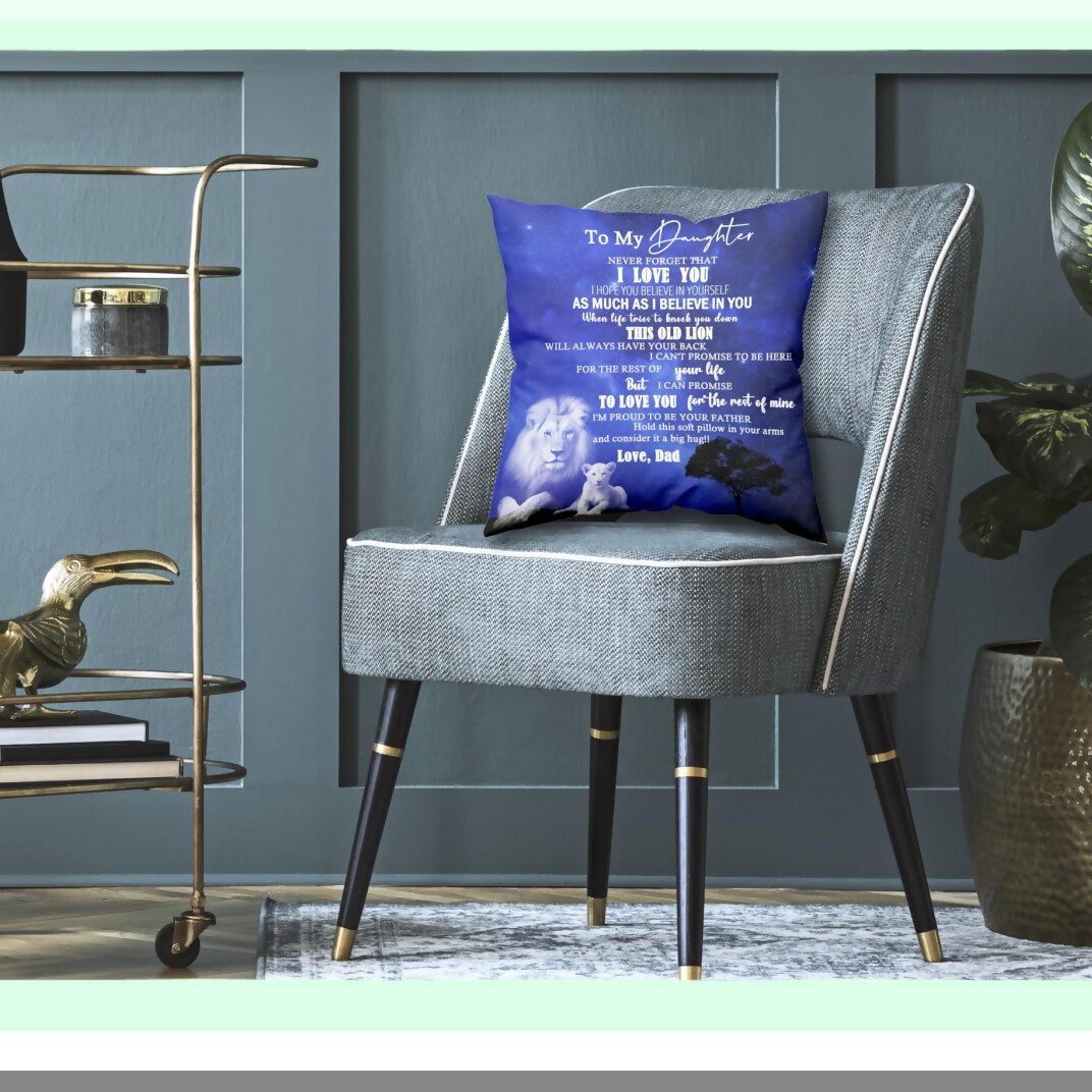 Dad's Love Flannel Pillowcase - Daughter Birthday Gift - Soft Throw Pillow Cover - Daughter Gifts from Dad - Sentimental Daughter Keepsake