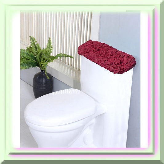 10"x22" Cotton Tufted Bath Rug, Red