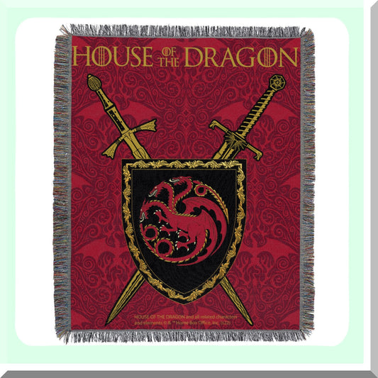 Dragon's Legacy Woven Tapestry Throw Blanket, 48" x 60" - Remember Blood Collection"