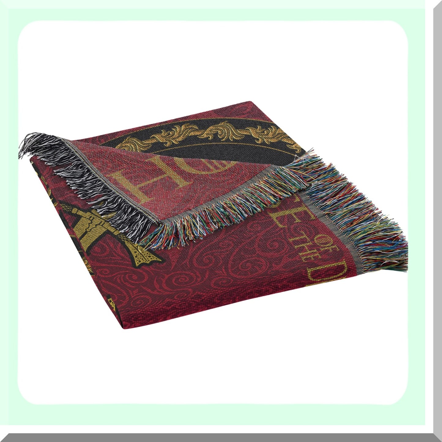 Dragon's Legacy Woven Tapestry Throw Blanket, 48" x 60" - Remember Blood Collection"