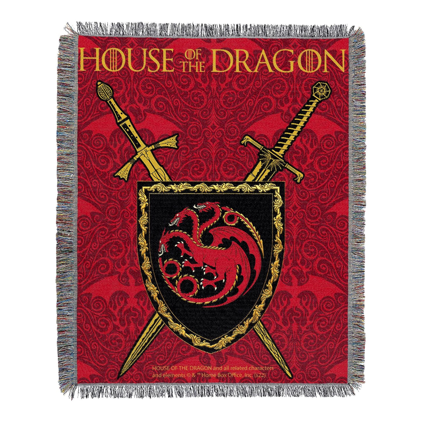 Dragon's Legacy Woven Tapestry Throw Blanket, 48" x 60" - Remember Blood Collection"