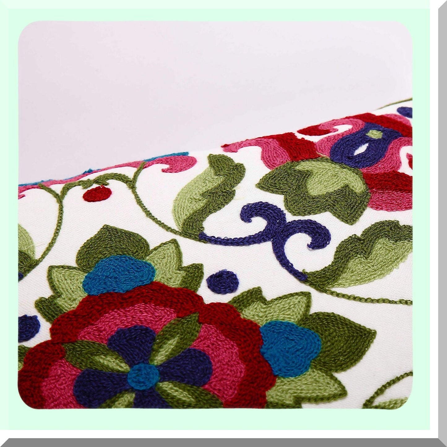 Embroidered Mandela Pattern Pillowcase Set - Decorative Throw Pillow Covers 18x18 Inches for Living Room, Bed, Sofa, Chair - Pack of 2