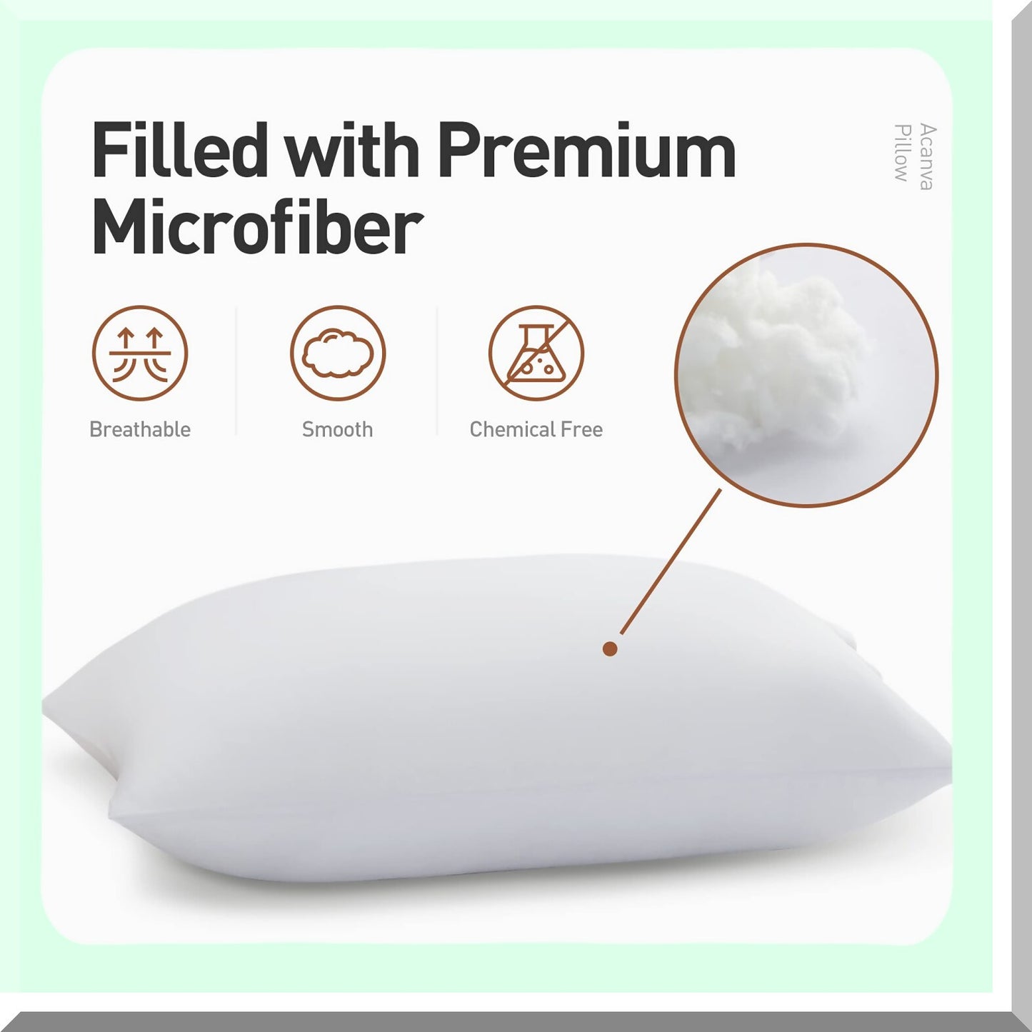 PlushDreams Hotel Comfort Pillows - Super Soft Fiber Fill Inserts for Stomach & Back Sleepers. Breathable & Cozy Bedding Set of 4, White Standard Size.