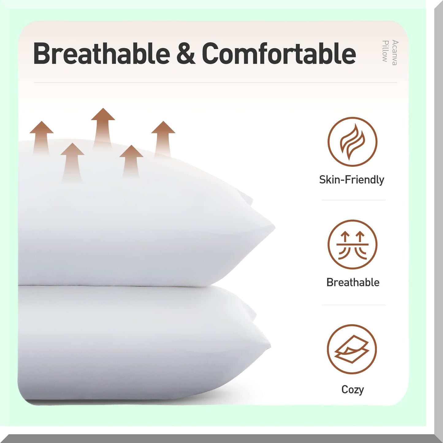 PlushDreams Hotel Comfort Pillows - Super Soft Fiber Fill Inserts for Stomach & Back Sleepers. Breathable & Cozy Bedding Set of 4, White Standard Size.