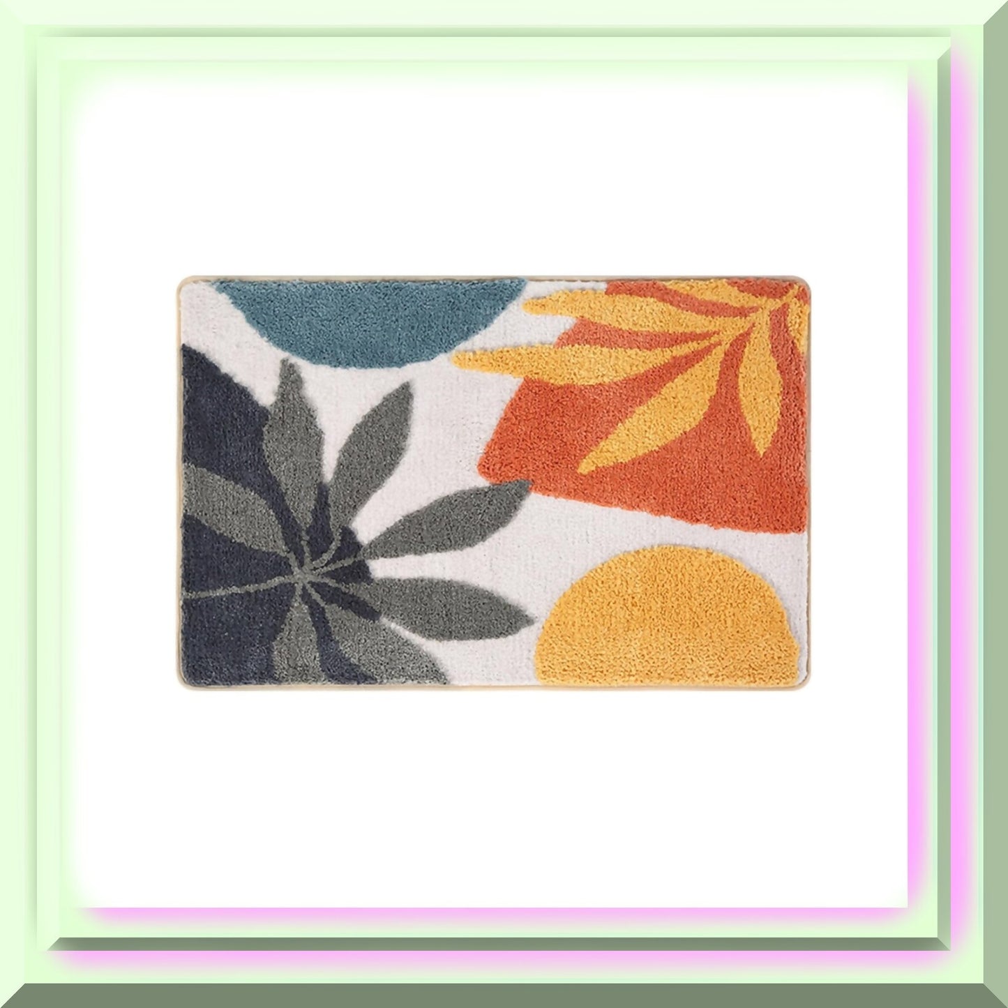 Boho Plant Abstract Bath Mat 16x24in