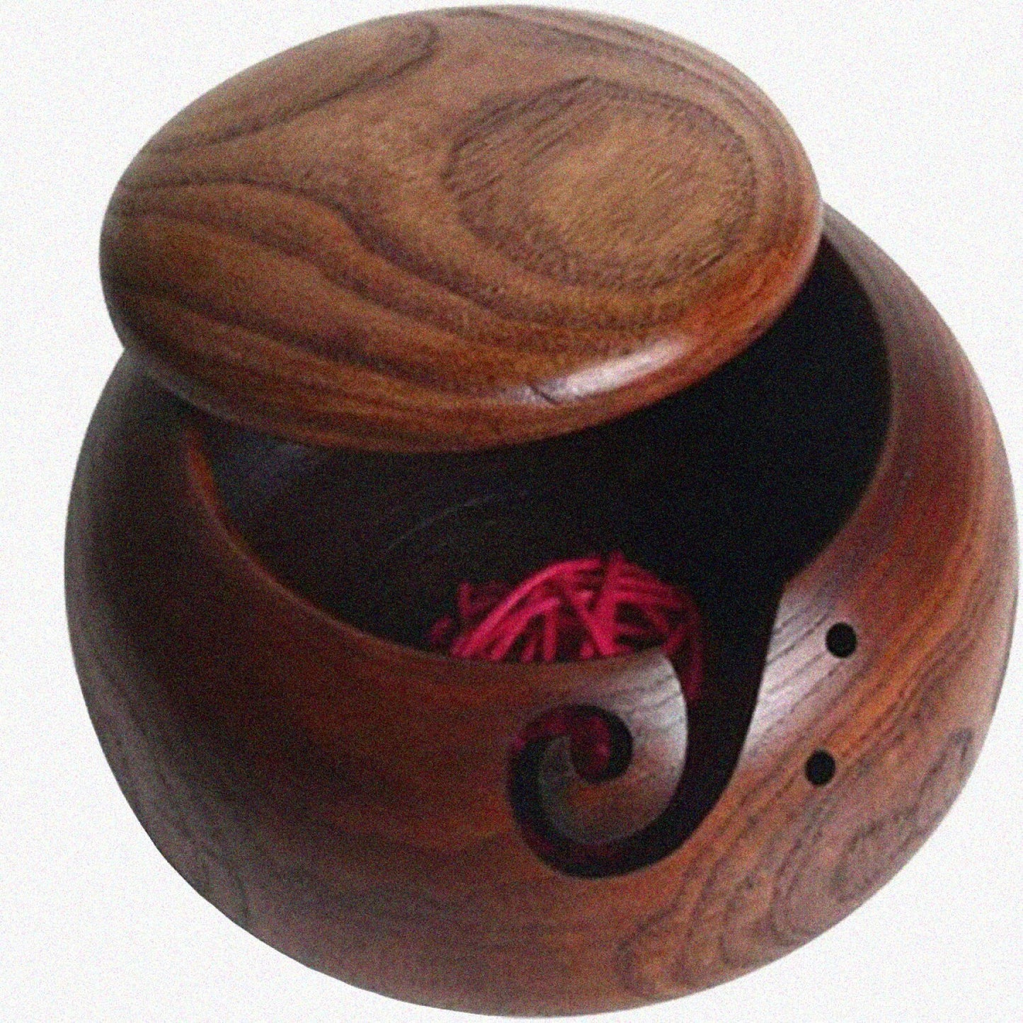 Wooden Yarn Bowl 6.3'' with Lid
