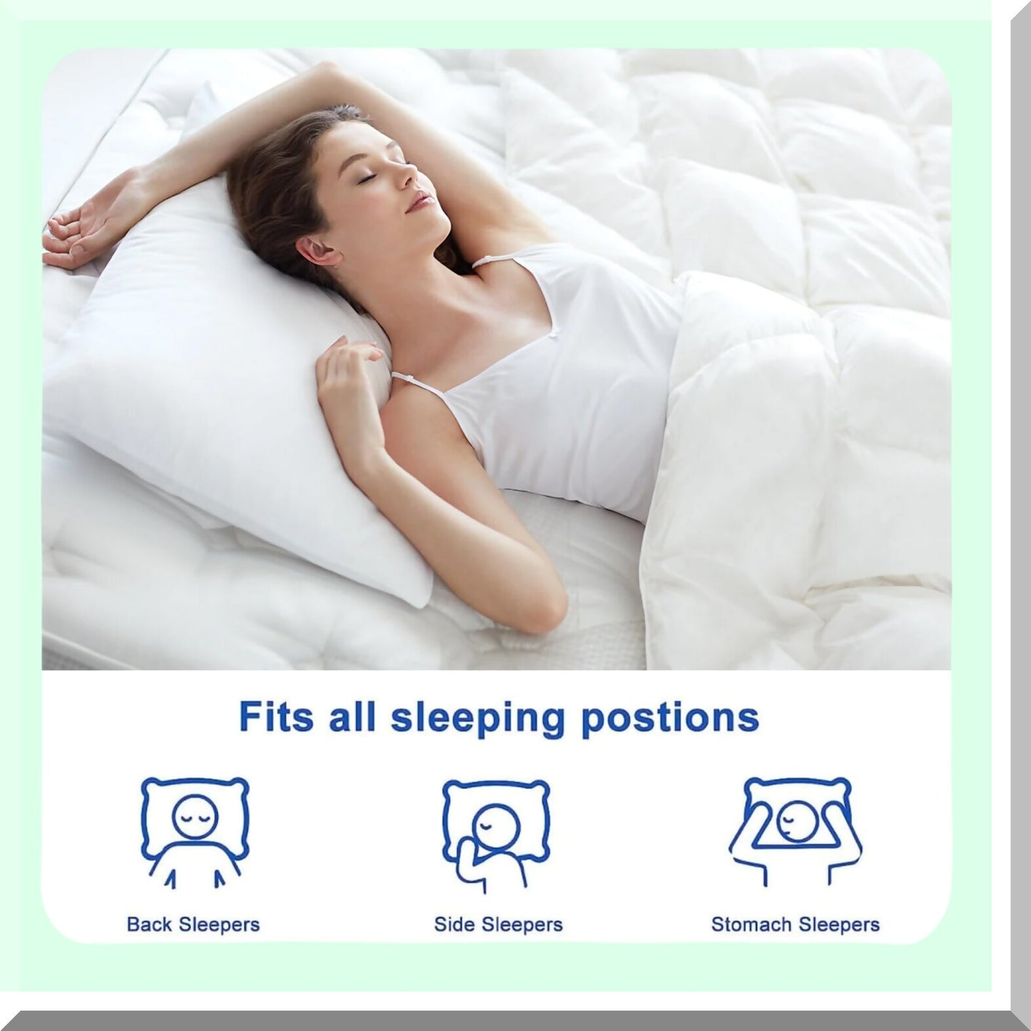 CozyDreams Plush Pillow Set - 2 Pack Standard Size, Premium Support for Side, Back, Stomach Sleepers - Breathable Down Alternative, 20x26in