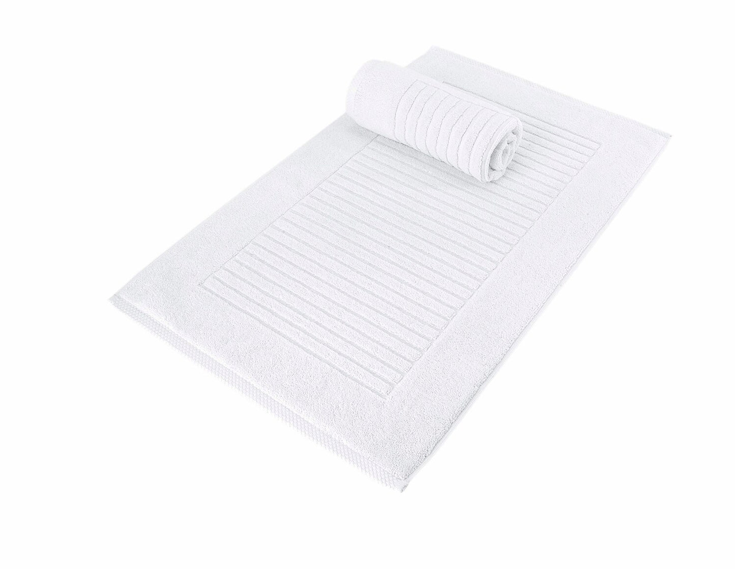 2-Piece White Cotton Bath Mat Set 20x32 Inches