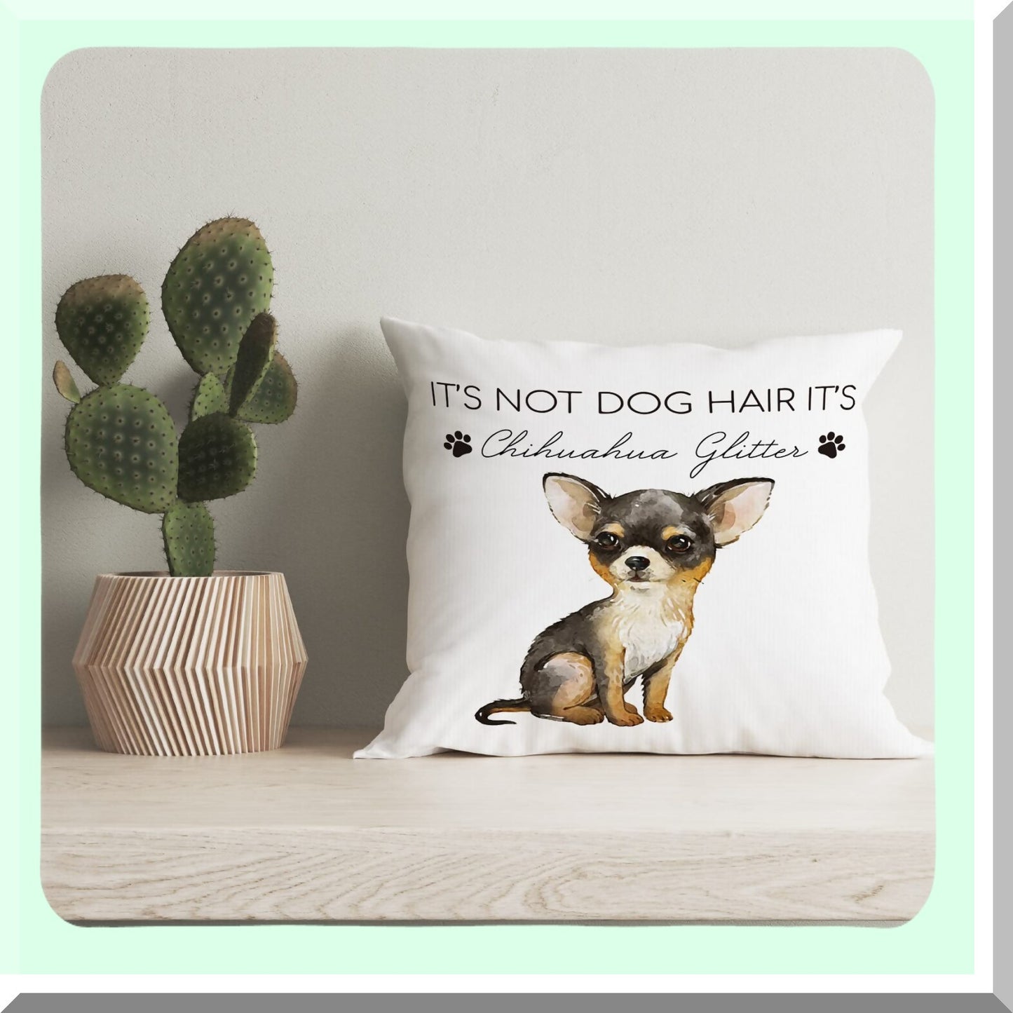 Chihuahua Glitter Decor Pillow - Funny Dog Quote Sofa Bed Home Decor - 18x18 Inch Throw Pillow Cover - Pet Lover Gift - Couch Cushion Case