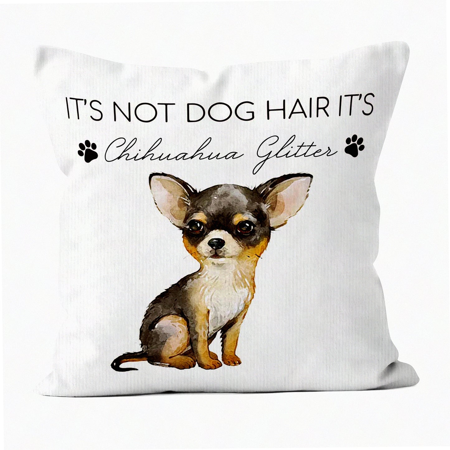 Chihuahua Glitter Decor Pillow - Funny Dog Quote Sofa Bed Home Decor - 18x18 Inch Throw Pillow Cover - Pet Lover Gift - Couch Cushion Case