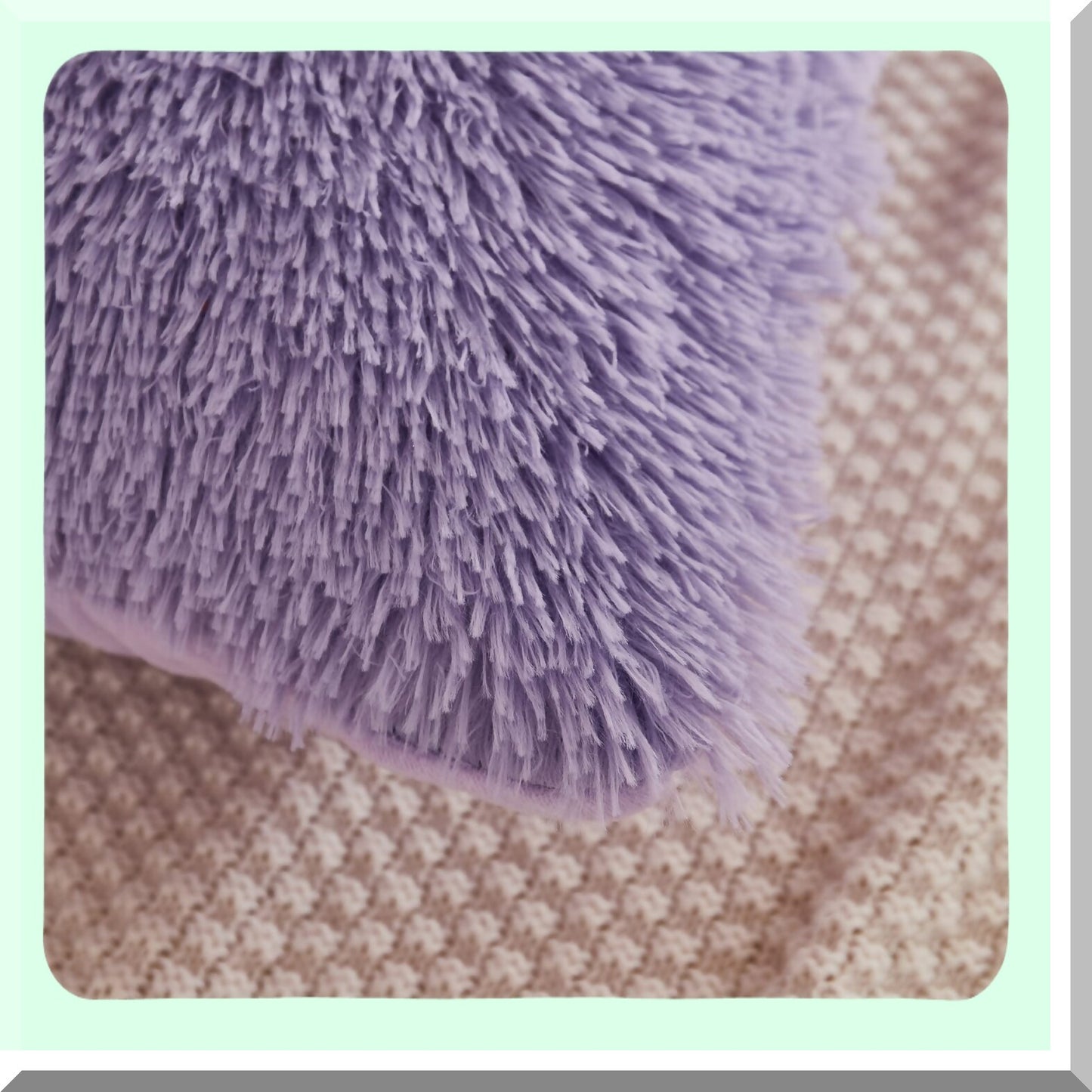 Lavender Plush Shaggy Velvet Throw Pillowcase Set - Fluffy Decorative Cushion Cover with Zipper Closure - 18"x18" - Pack of 2
