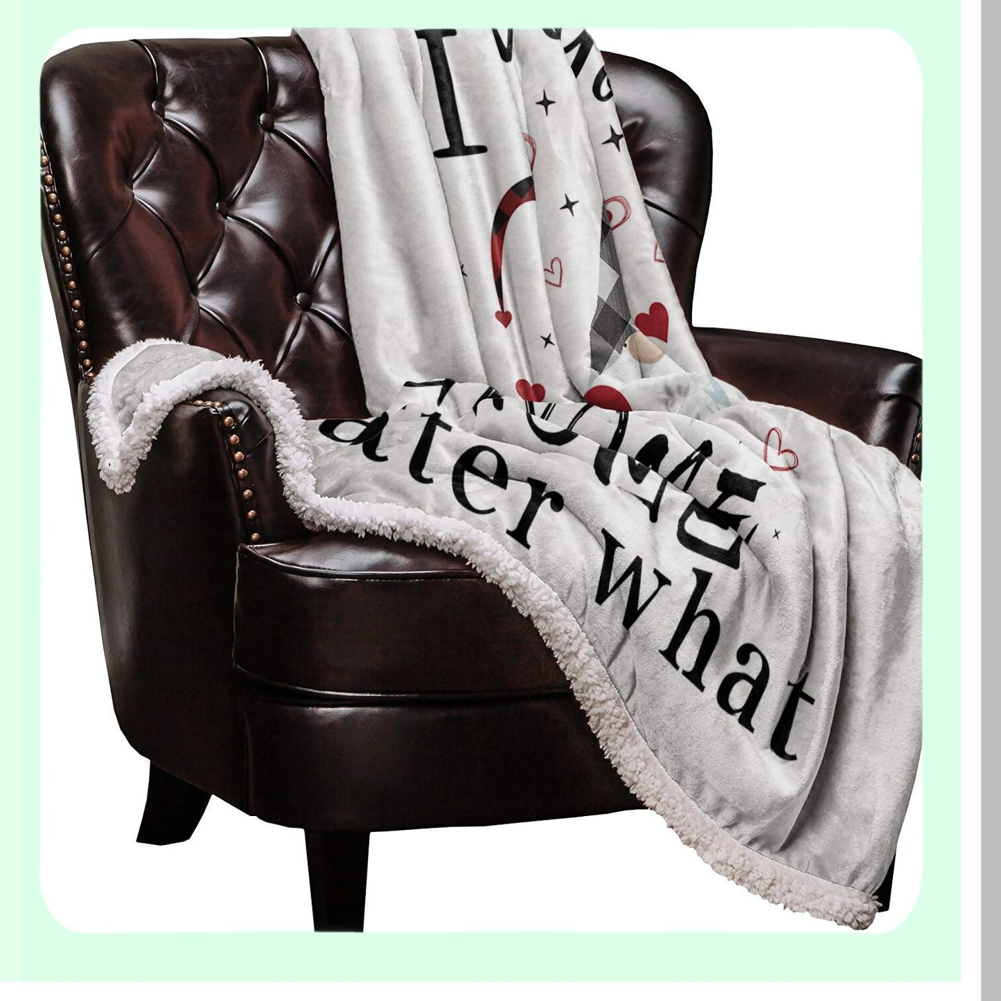 CozySherpa Fleece Blanket - Plush, Warm, Fuzzy Throw for Couch, Bed, Camping, Nursery - Perfect for Women & Men (Twin, 40x50 inch, Gnome Love)